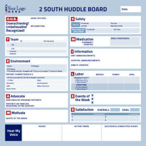 Customized Hospital Huddle Communication Board Sample